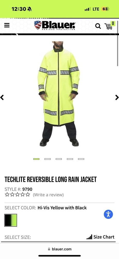 Blauer Techlite Reversible Long Rain Jacket