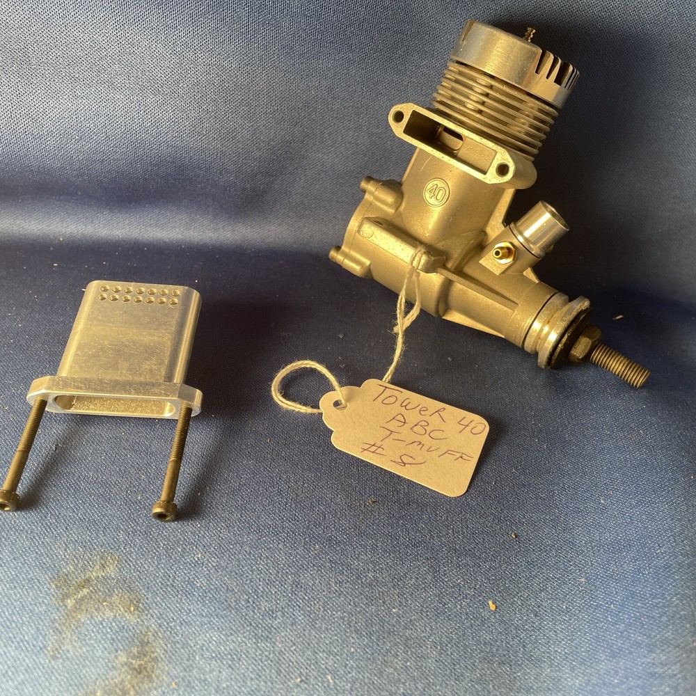 TOWER HOBBY 40 ABC C/L ENGINE WITH T-MUFFLER NICE #8