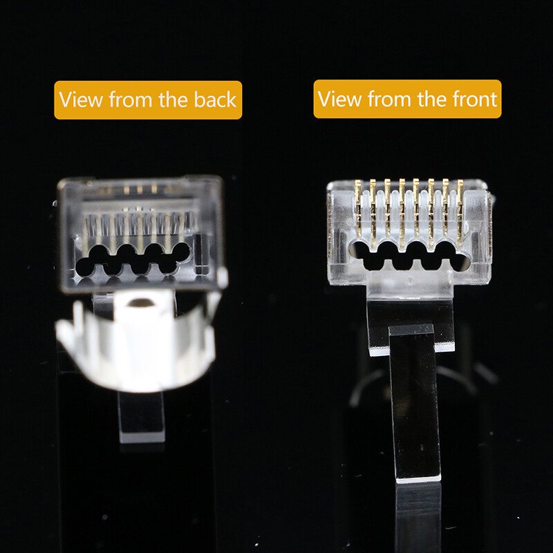 CAT7 rj45 connector 50U CAT6A ends pass through ethernet cable shielded plug