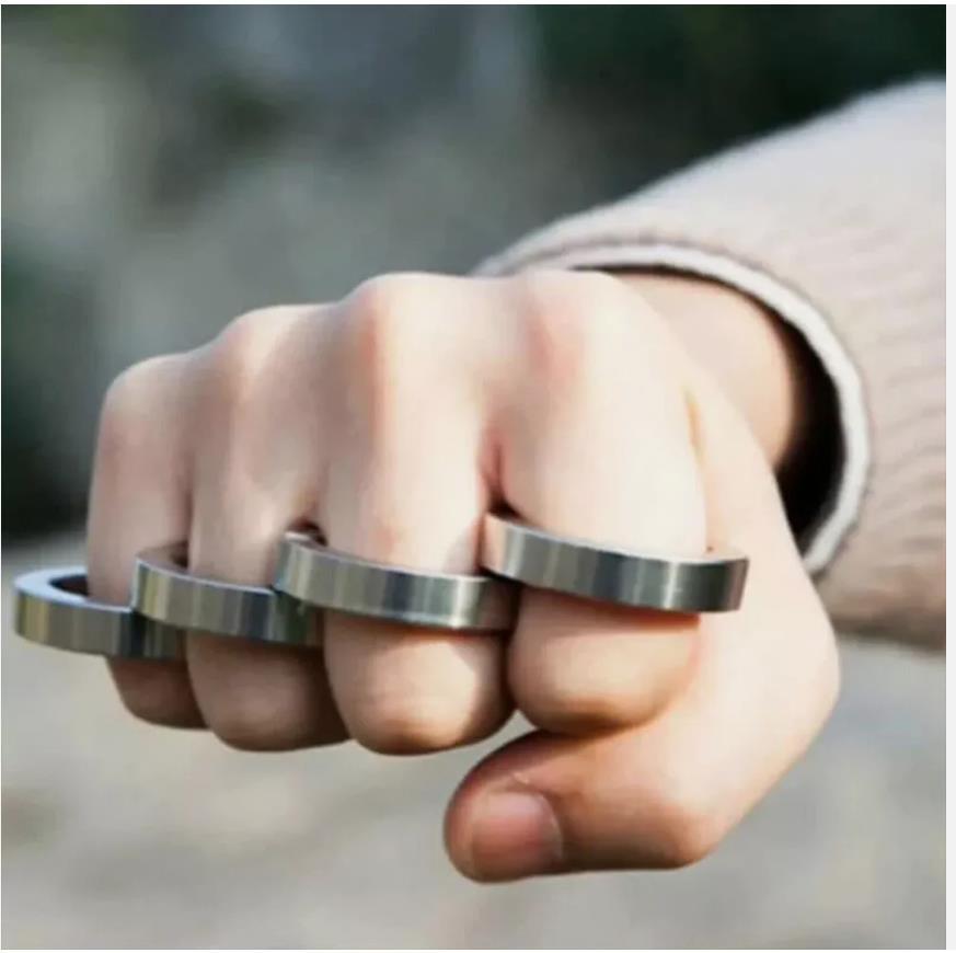 Set For Men Jewelry Stainless Steel Knuckles Rings Rotatable Foldable Ring