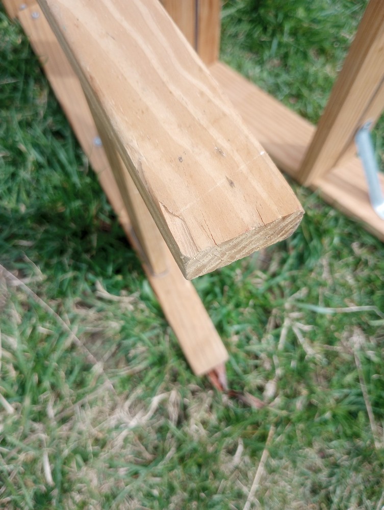 2 ft Wooden Step Ladder Rustic Folding Stool Home Decor Utility