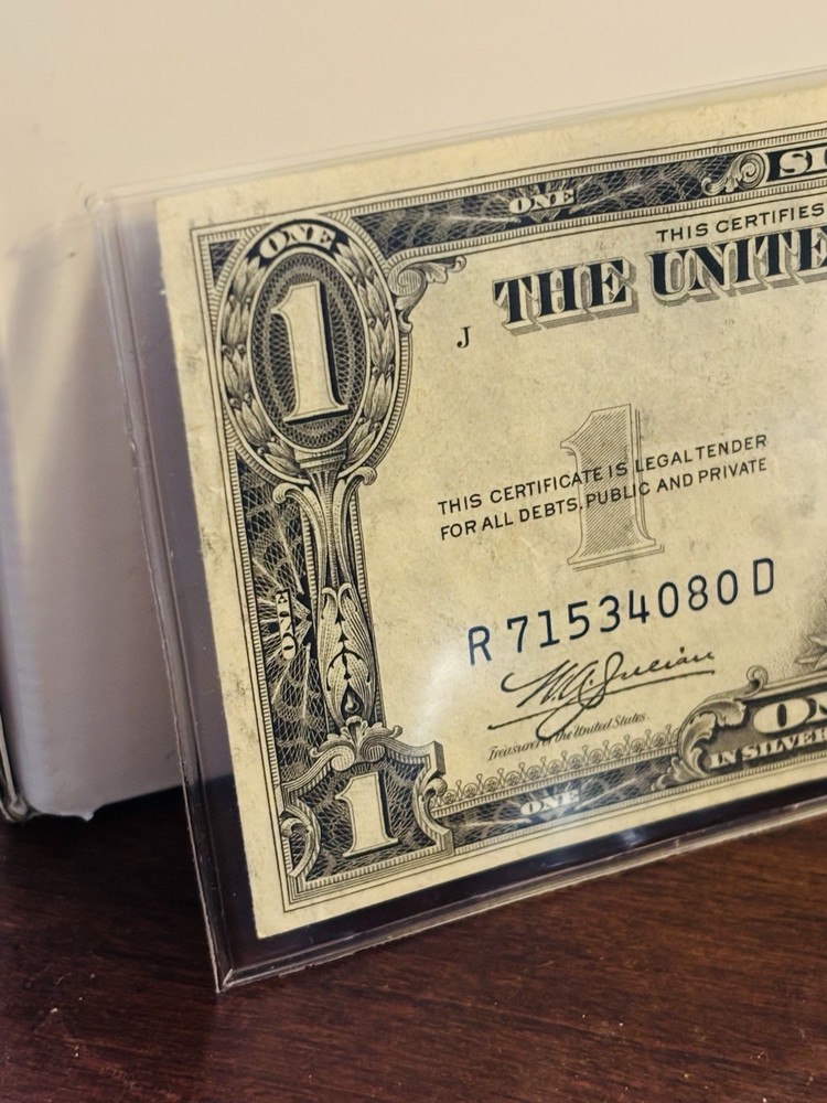 Crisp! 1935c 1$ Silver Certificate ERROR MISCUT Nice Pronounced Line