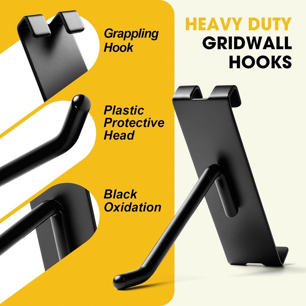 Gridwall Hooks 2 Inch 60 Pack Grid Wall Hooks Grid Panel Hooks and Hangers Gr...