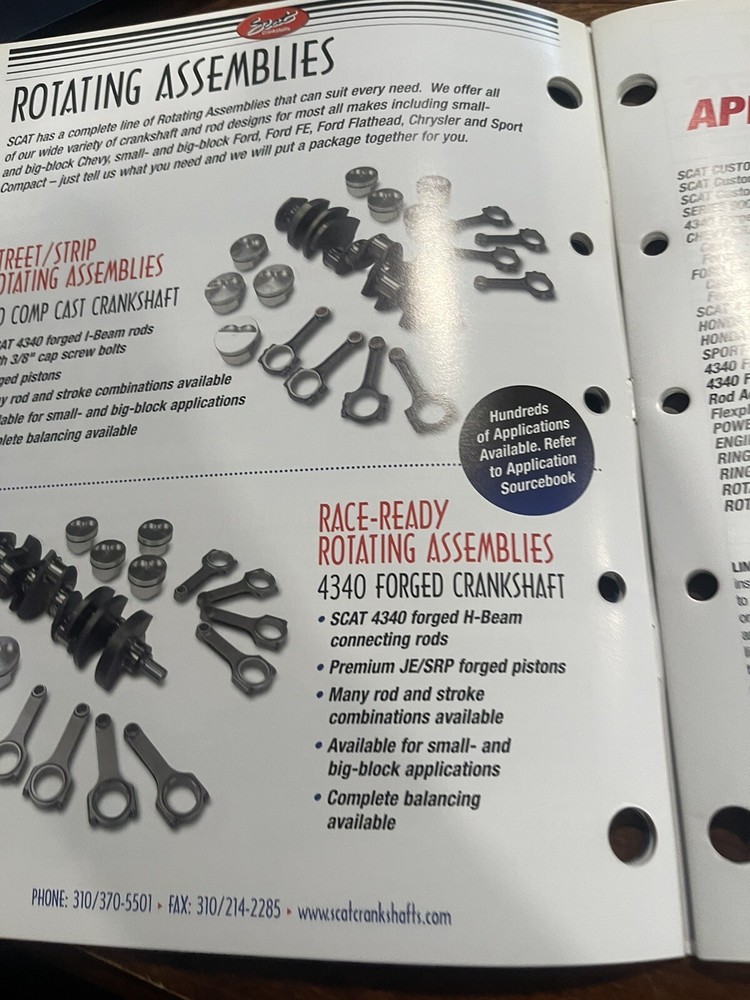 Scat Hight Performance Crankshaft Book/Catalog 2005