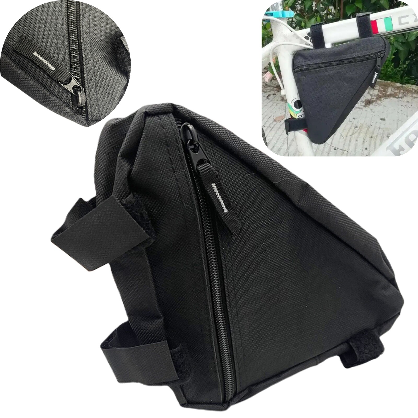 Mountain Bike Package Bicycle Beam Triangle Bag Large Capacity Zipper Bag