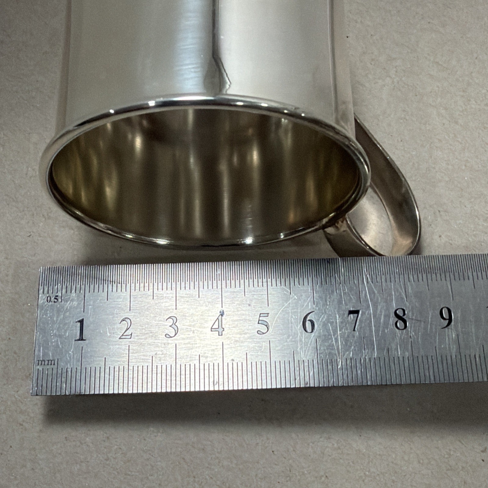 ITALY STERLING .925 Silver Baby’s Cup/Mug 64 mm/2.6 in 63gr/2.02ozt Brand new