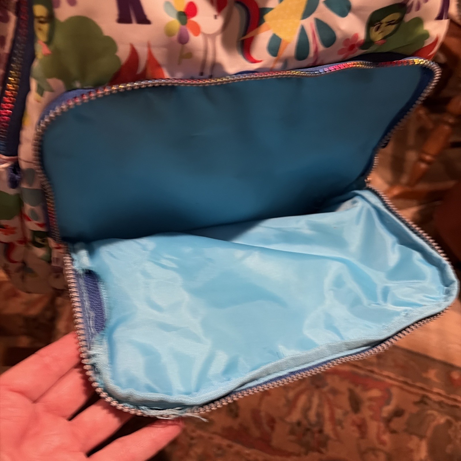 Disney Store Pixar Inside Out All Over Joy Unicorn Backpack W/Emotion Dial