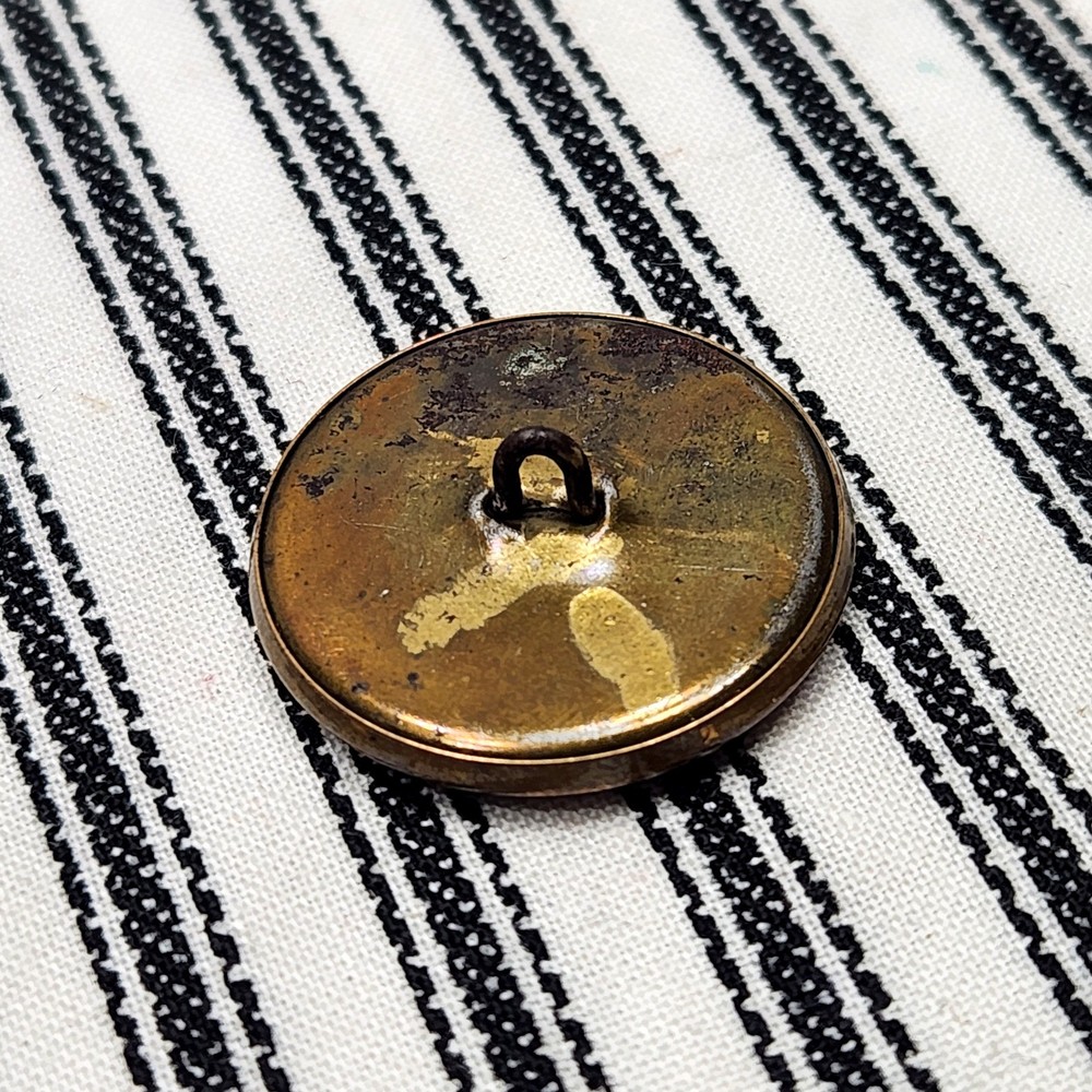 Vintage Uniform Button, (Monogrammed) Brass - (c. Pre 1930s)