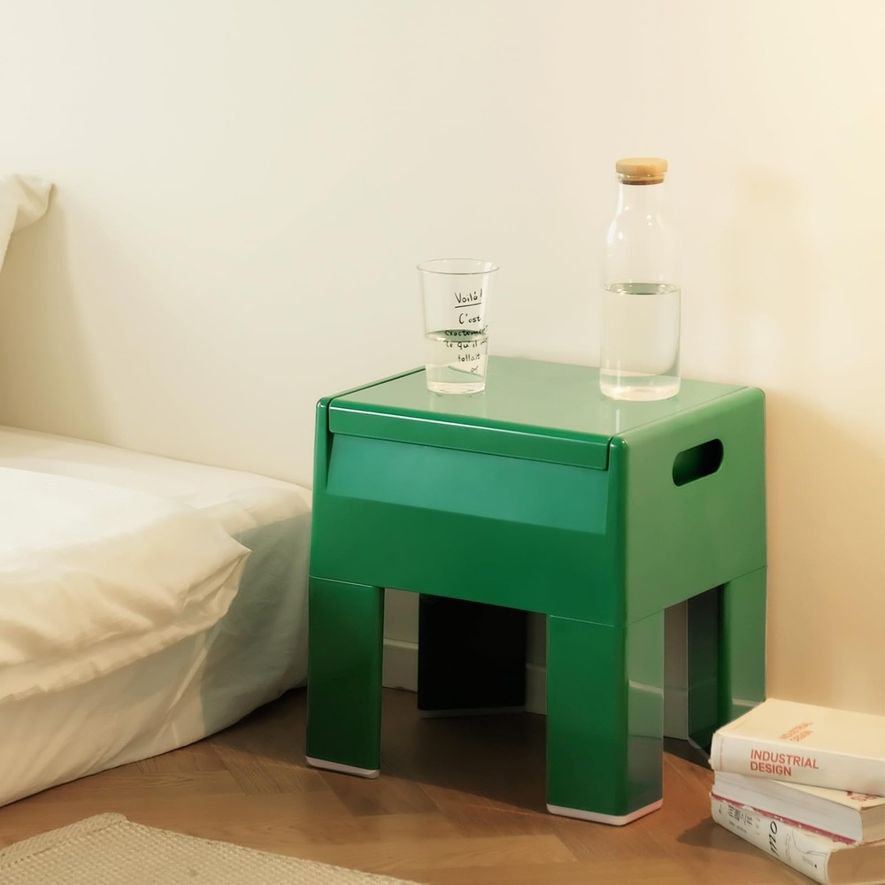 Nightstand Bedside with Storage Space, Multifunctional Colorful Plastic End T...