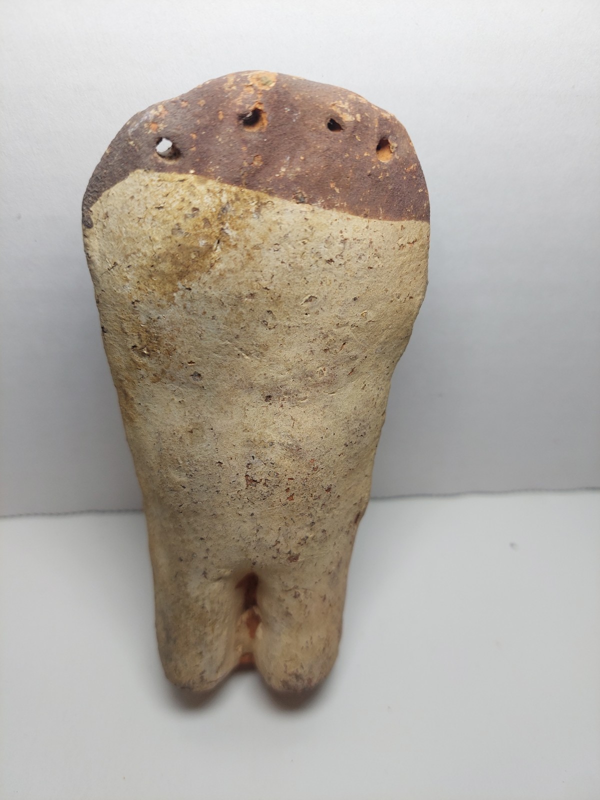 Pre-Columbian Chancay Peruvian Slip Painted Pottery Cuchimilco Figure 1200-1450