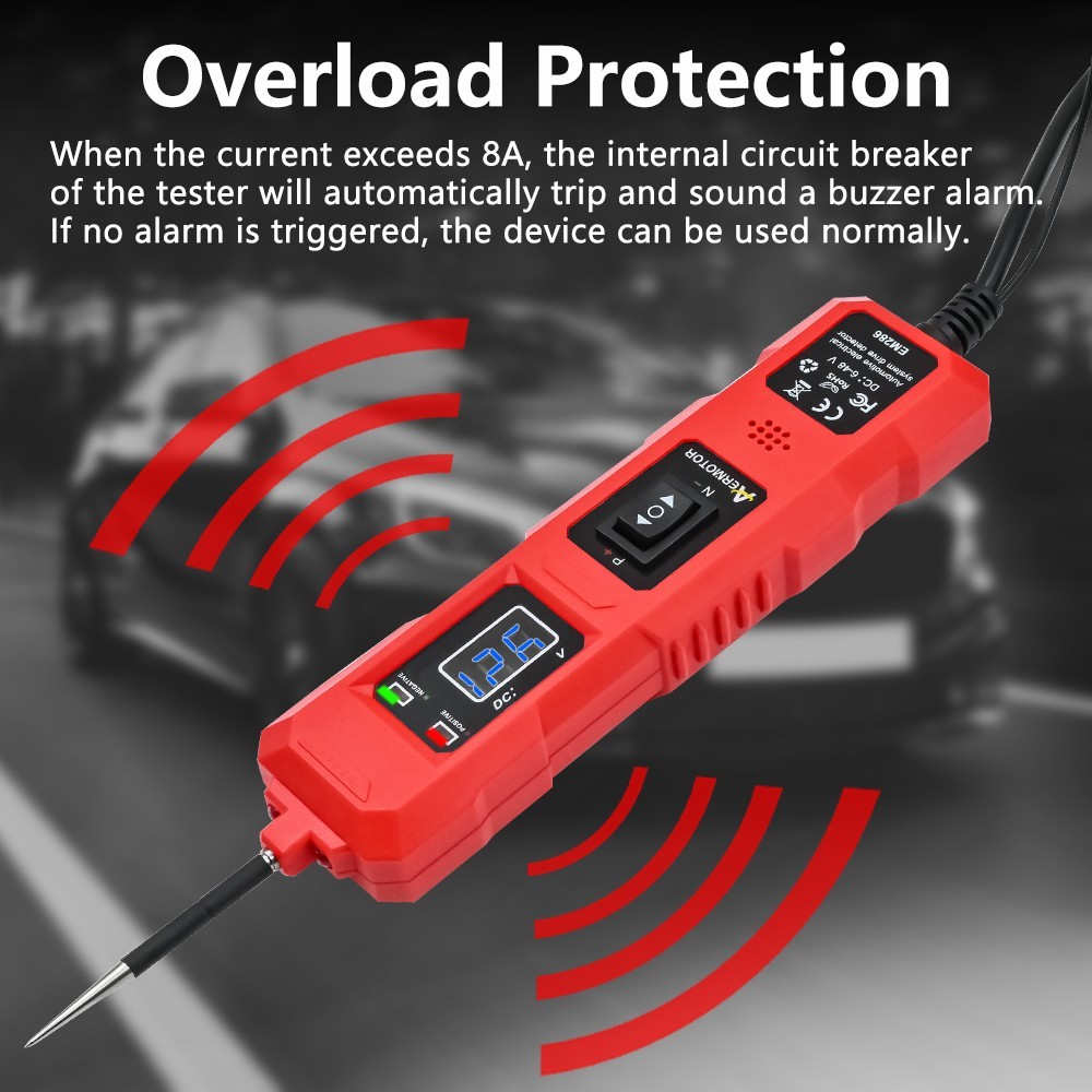 6-48V Automotive Digital Power Probe Circuit Electrical Tester Device System
