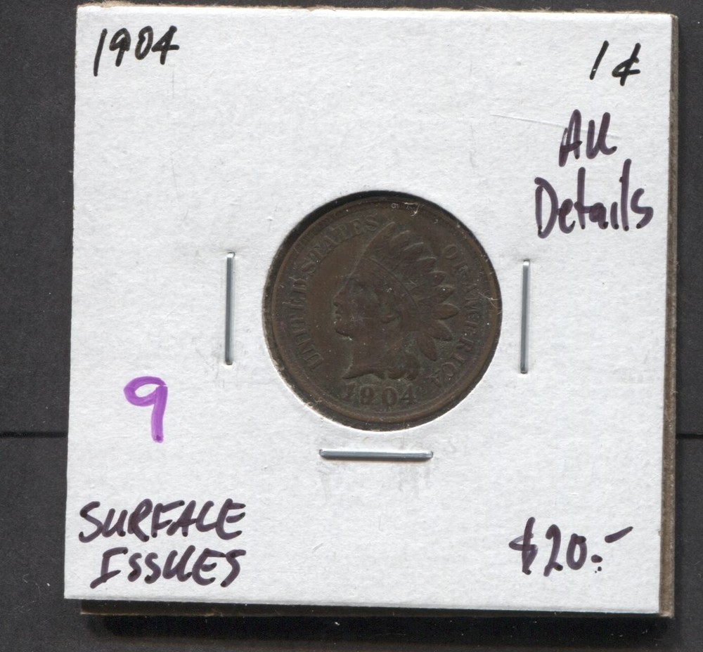 1904-Indian Head-AU Details-Surface Issues