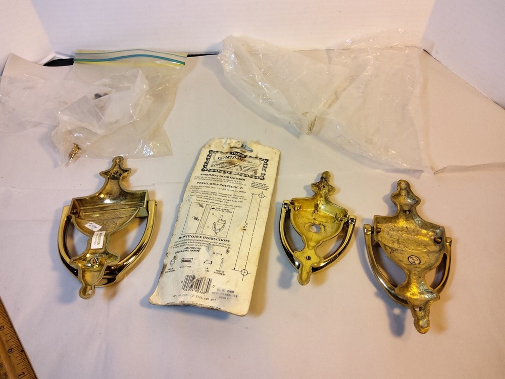 4 solid brass door knockers NEW