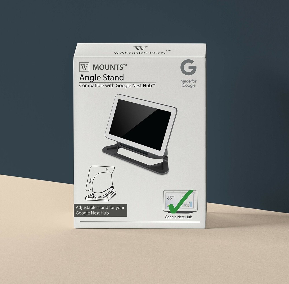Wasserstein Adjustable Stand for Google Nest Hub Only (Charcoal)