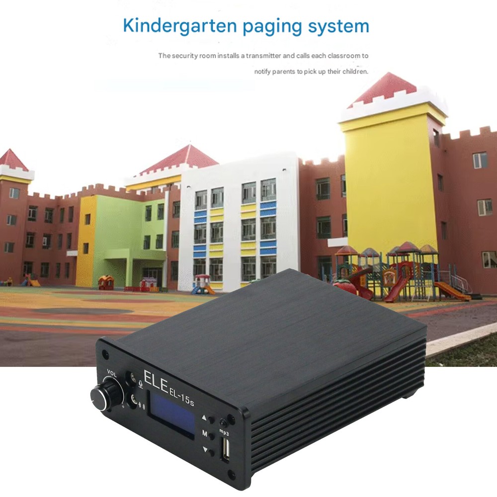 For U Disk MR3 EL-15S FM Broadcast Transmitter Timing Wireless System Music 1.5W