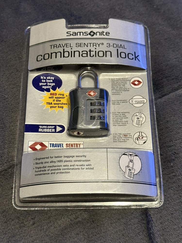 Samsonite Travel Sentry 3-Dial Combination Lock Red Ring-NEW SEALED!!!!!!!