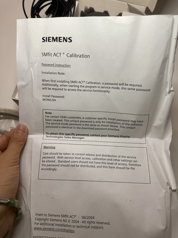 Siemens SMfit ACT Calibration Kit w/ Sequel Imaging Sensor, Cables, Software