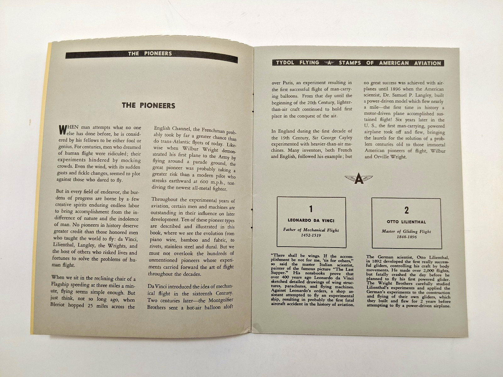 TYDOL Flying A Stamp Album of American Aviation 1940 Fuel Oil Company UNUSED A+