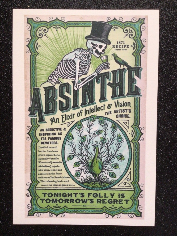 Halloween Themed Postcard, “ABSINTHE”