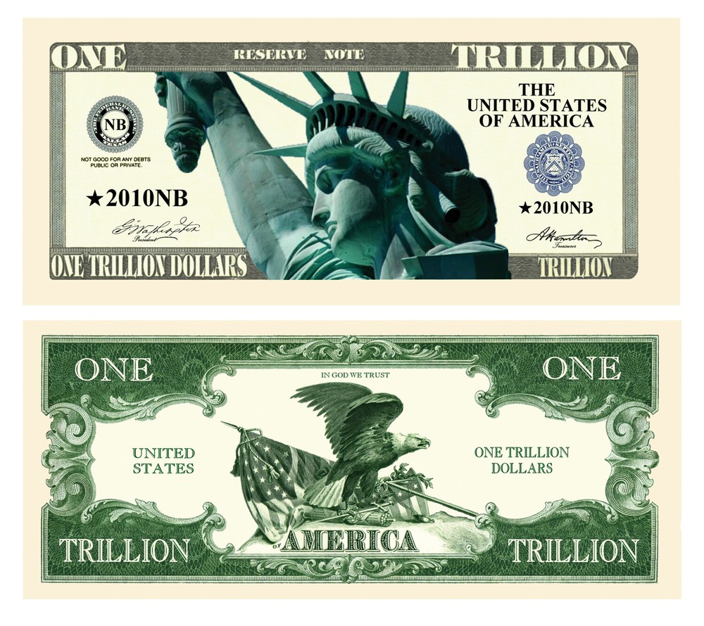 Trillion Dollar Novelty Dollar Bills - Pack of 50
