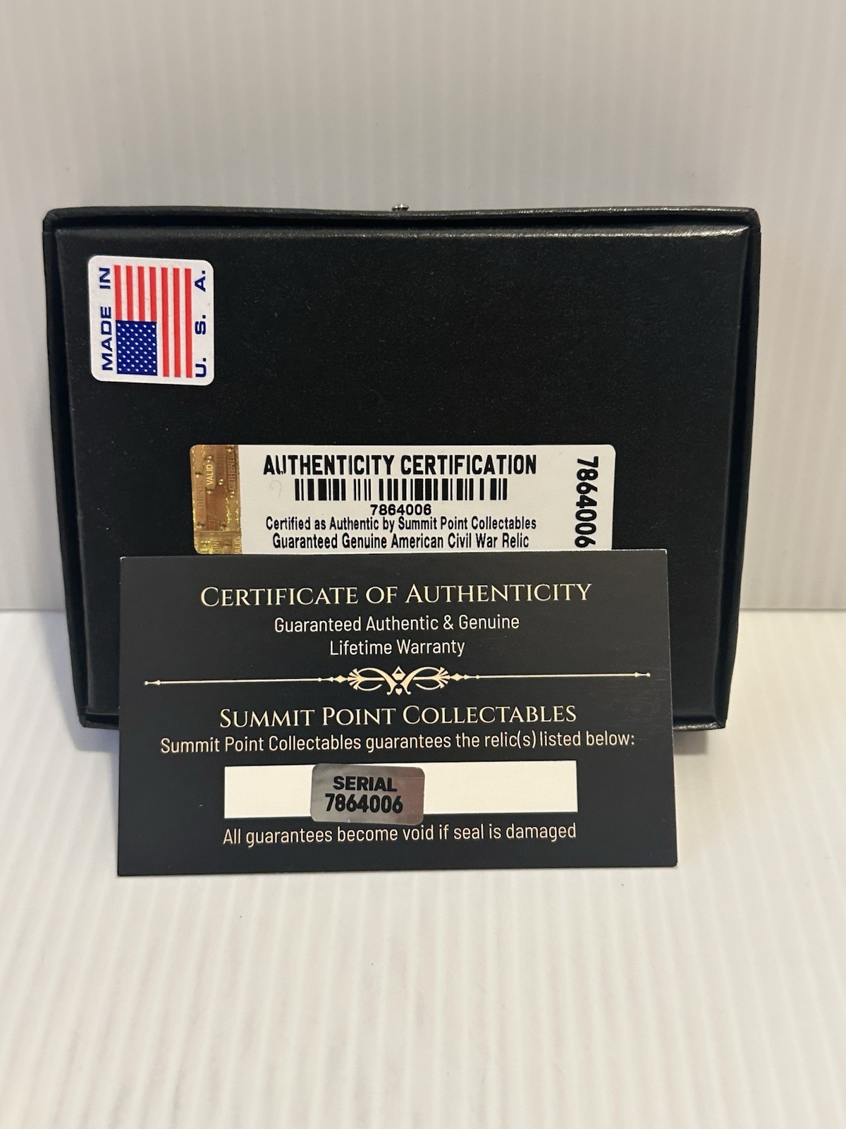 Dropped Civil War Bullet from Gettysburg in Matted Display Case with COA