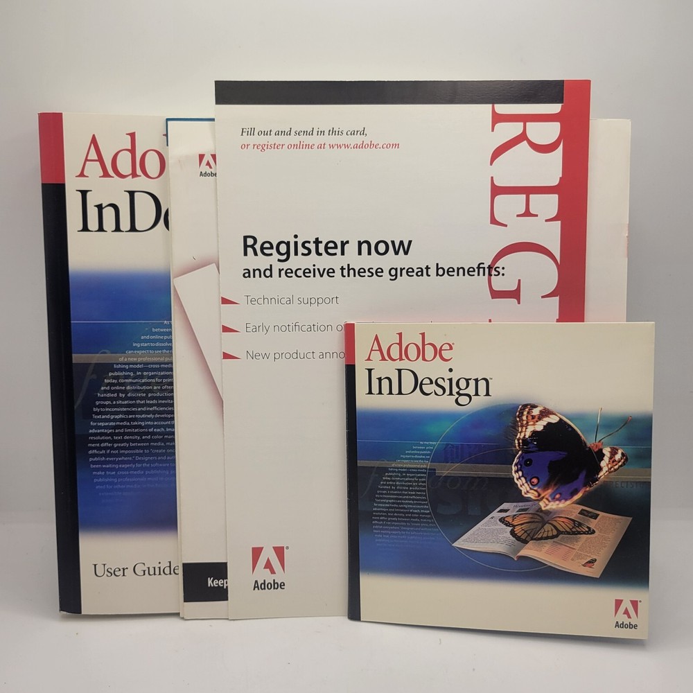 Adobe InDesign 1.0 For Macintosh Full Version Big Box Apple Computer USED READ