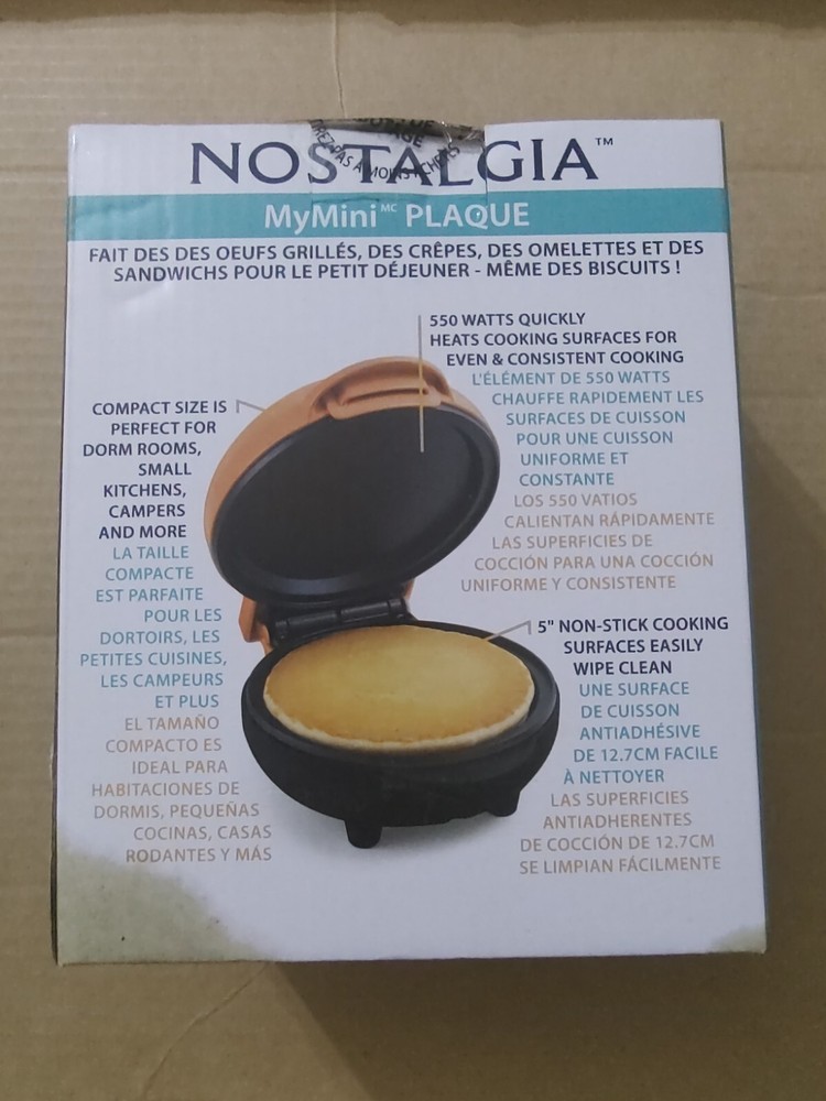 Nostalgia My Mini Griddle Orange New In Box