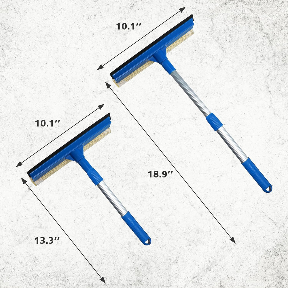 Professional Window Squeegee,2 in 1 Squeegee Window Cleaner with Long Stainle...