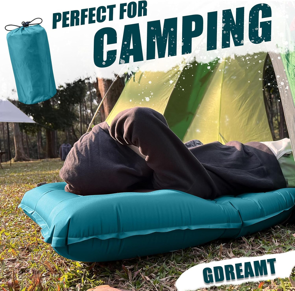 Inflatable Camping Sleeping Pad with Pillow, Extra Thickness 4 Inch Sleeping Mat