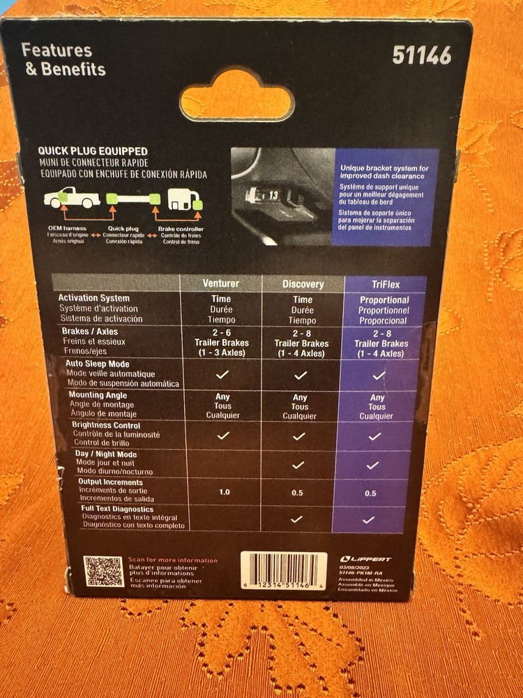 CURT Triflex Next Trailer Brake Controller Proportional 51146 LED Digital