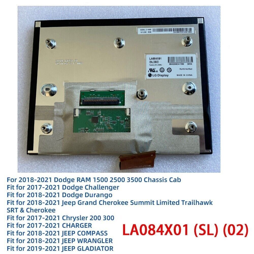 Replacement 8.4" Uconnect 2018 4C UAQ LCD Display Touch Screen Radio Navigation