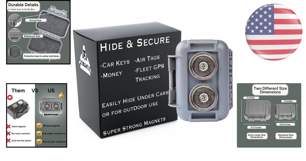 Waterproof Magnetic Key Box for Cars - Secure Under-Car Key Storage Solution