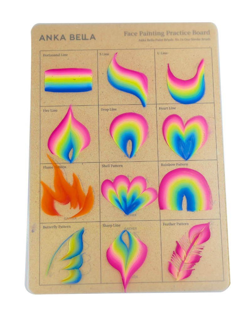 Reusable Face Paint Practice Board 7Pcs Painting Sheet with Various Patterns One