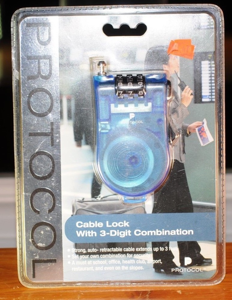 Cable Lock Protocol All-Purpose 3 Foot Heavy Duty 3-Digit Combination