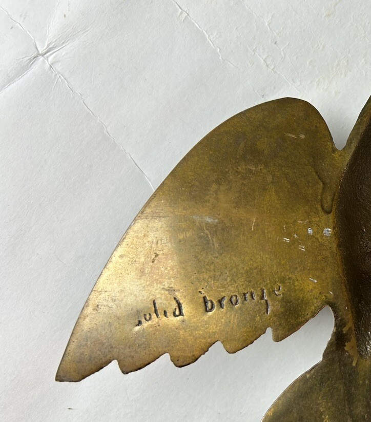 Antique Perched Eagle 13 Stars Solid Bronze Bookend