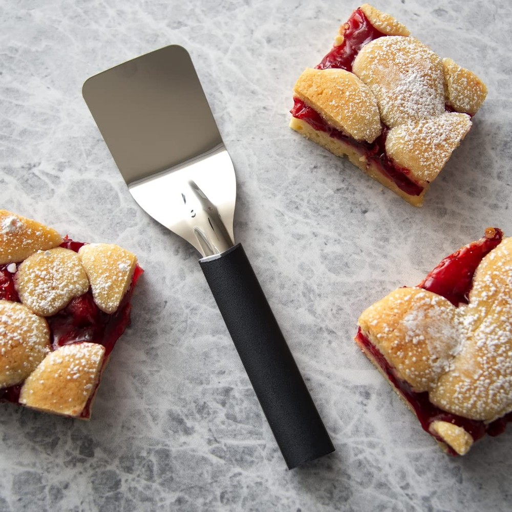 2 Pack Cutlery Mini Server with Black Handle Small Serving Spatula Turner