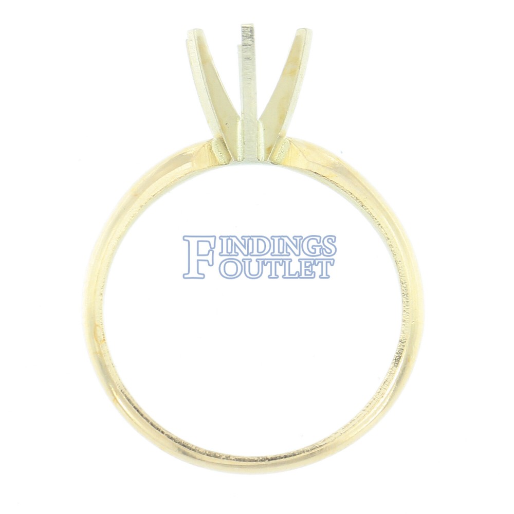 14K Yellow Gold Round Engagement Solitaire Ring 6 Prong Mounting Solid Setting