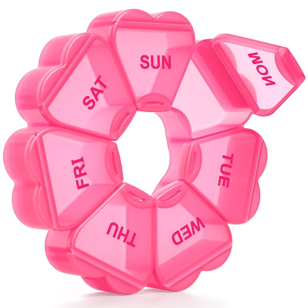 Weekly Pill Organizer Box - 7 Day Vitamin Case with Large Compartments