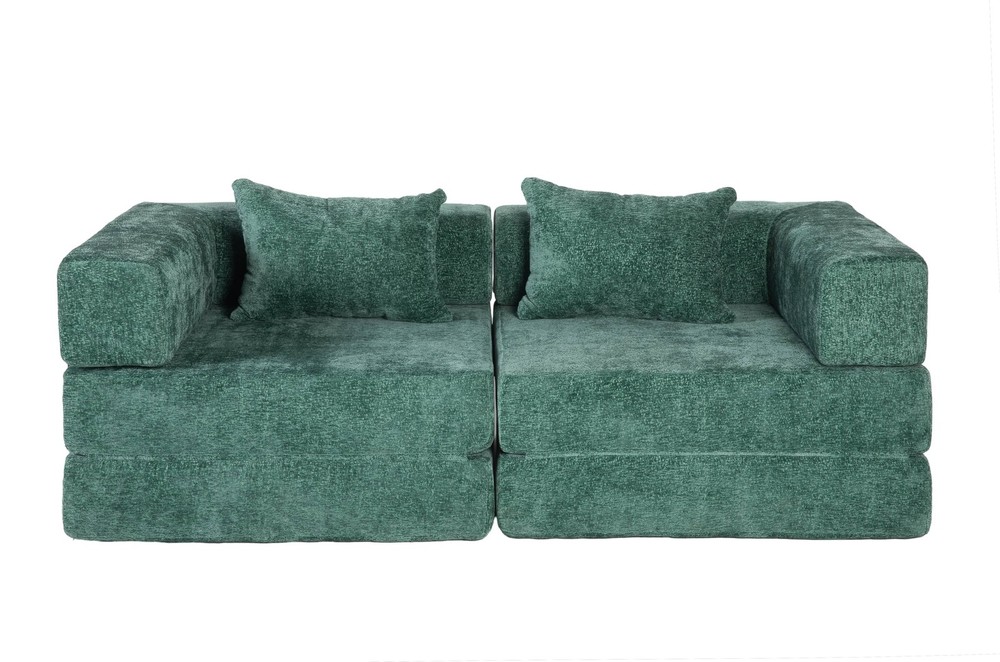 Convertible Fold Out Sleeper Sofa Bed, Floor Couch Loveseats w/Fixed-Shape Frame