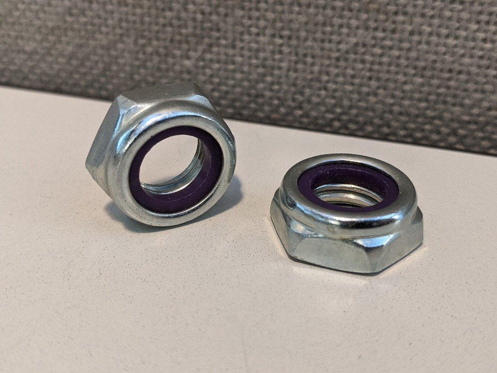 1/2-13 NYLON INSERT HALF NUTS ZINC PLATED COARSE THREAD 10 EACH