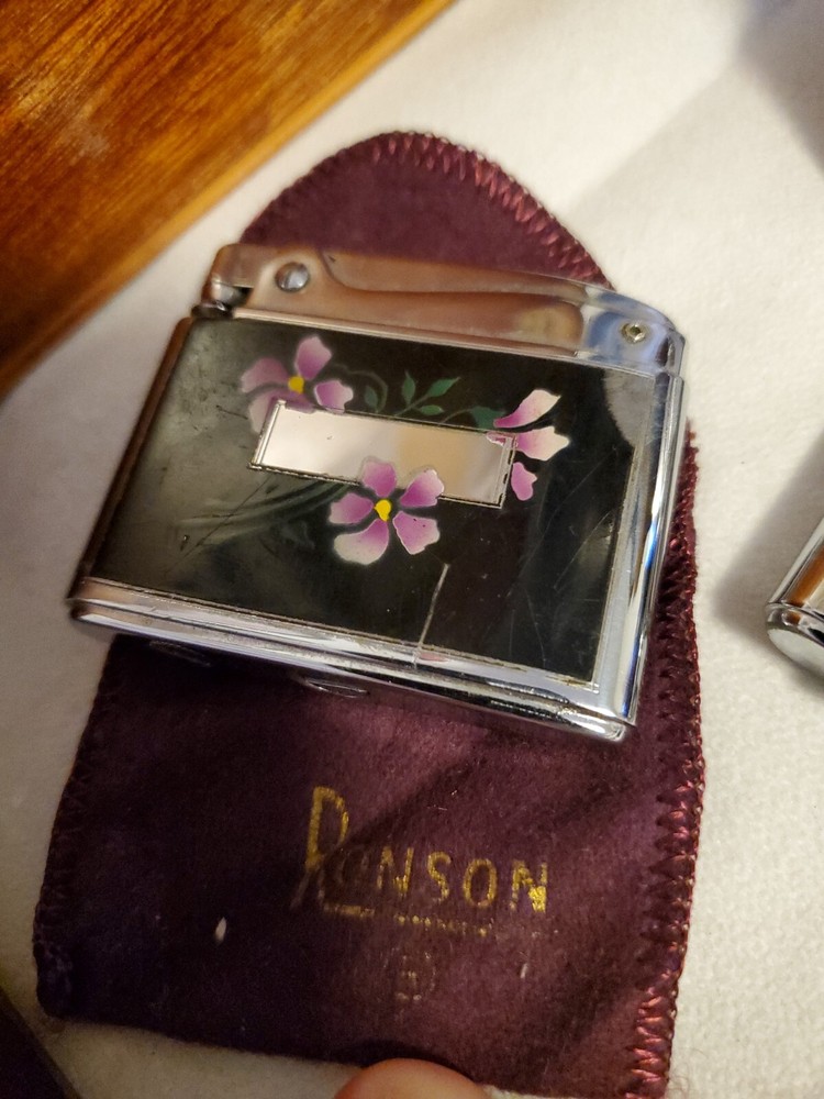 ronson adonis lighter Vintage Purple Flower