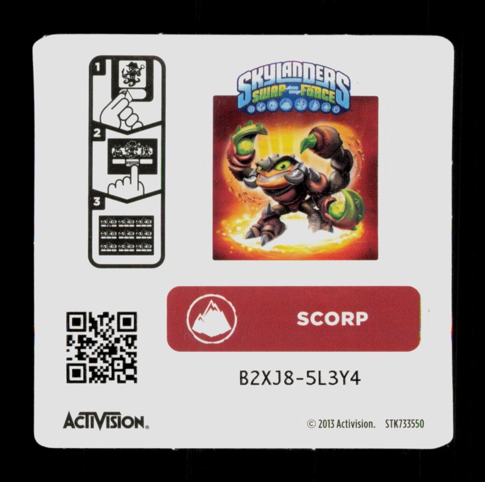 Scorp Skylanders Swap Force 2013 Activision Sticker