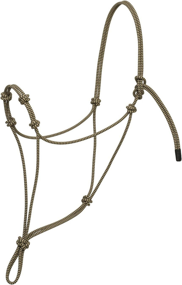 Weaver Leather Four Knot Rope Halter, Black/Tan, Average,35-9555-C1