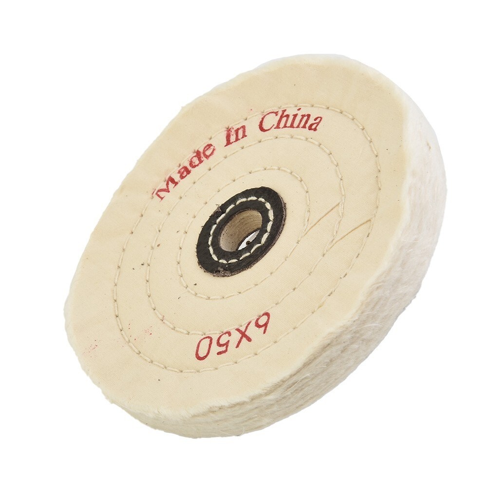 6 Flannel Buffing Polishing Wheel Disc 1/2 Arbor Buffer Grinder White Pad