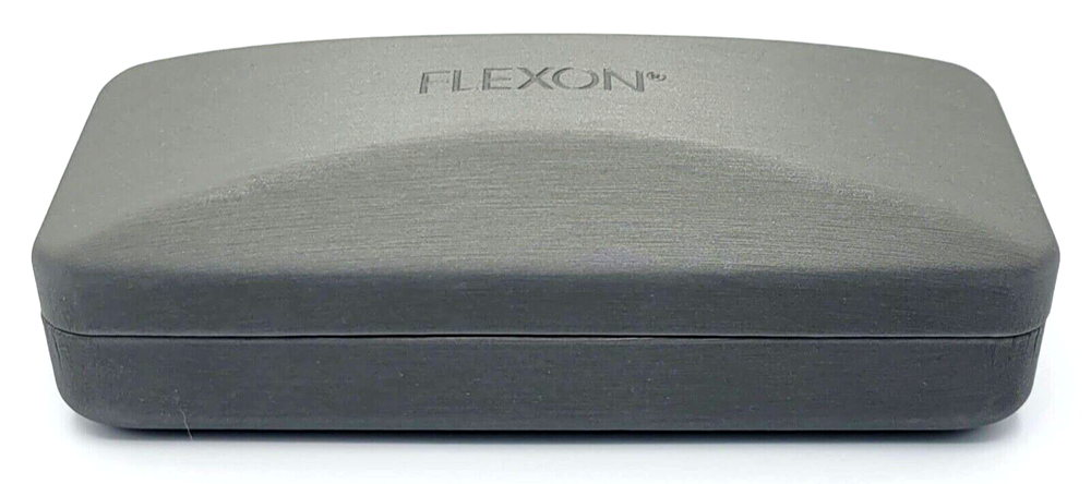 **LARGE** AUTHENTIC & NEW - FLEXON - GREY - HARD EYEGLASSES CASE
