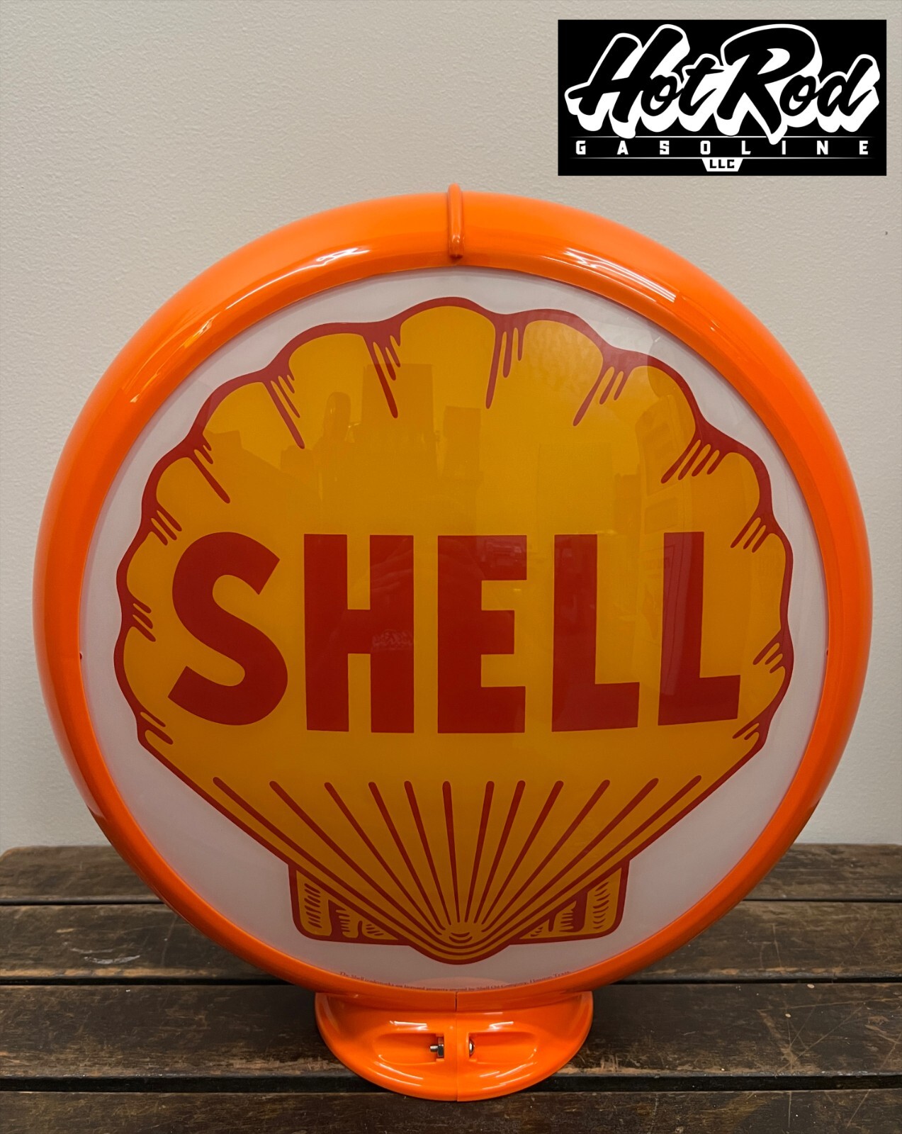 SHELL Reproduction 13.5" Gas Pump Globe - (Orange Body)