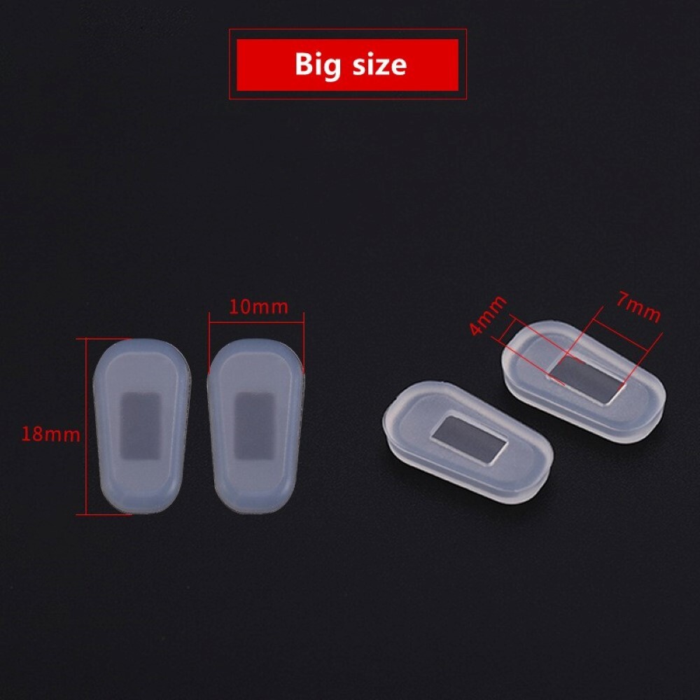 Nose Pad Covers SlipOn Eyewear Soft Silicon Large Clear 18mm, Ten (10) Pairs