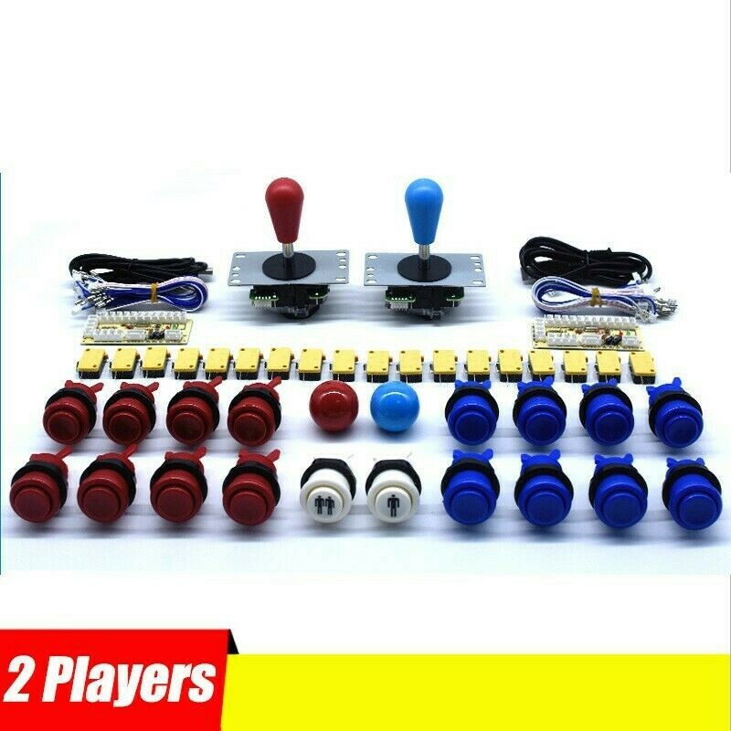 2 Players Arcade Buttons and Joystick Kit Controller USB Encoder MAME HAPP DIY