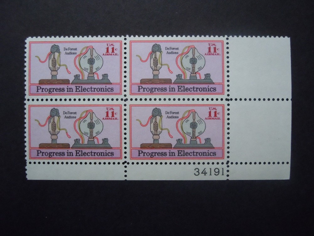 1973 #C86 11c Progress in Electronics Plate Block  MNH OG VF