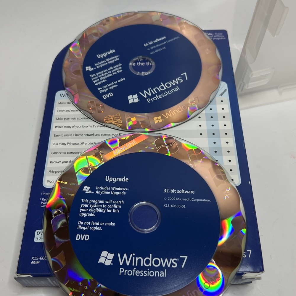 Microsoft Windows 7 Professional Upgrade 32 Bit and 64 Bit DVD MS WIN PRO